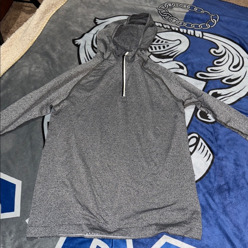 Gray Hooded Athletic Top